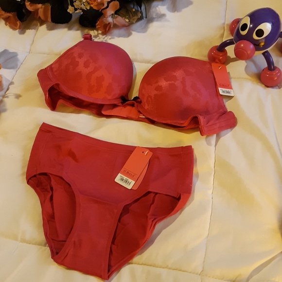 Womens Bra and Panty Set Pink Leopard w/Black Bows - Picture 1 of 8